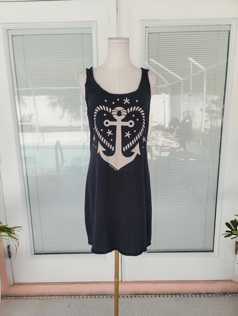 Sourpuss Retro Tank Mini Dress With Anchor Vintage